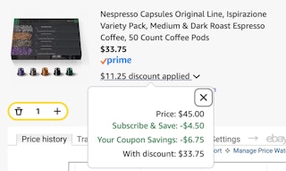 nespresso pods cart