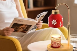 a candle warmer lamp on a table