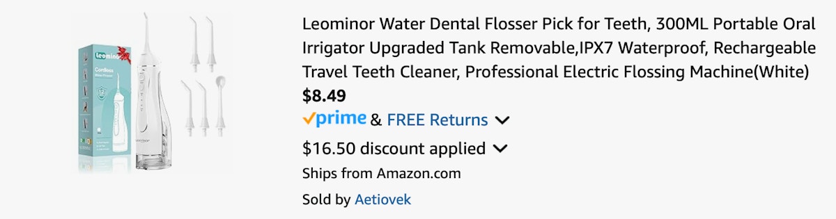 Amazon Water Dental Flosser 2025 2