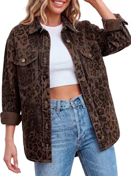 Women's Leopard Jean Jacket