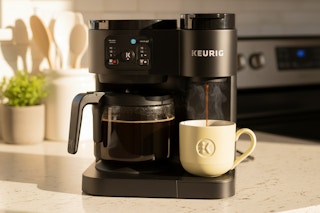 Keurig K-Duo Essentials coffee machine on a kitchen counter