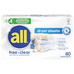 All Fabric Softener Dryer Sheets