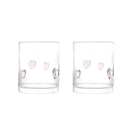 Pink Hearts Drinking Glasses