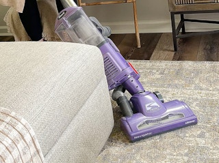 a shark navigator vacuum vacuuming a floor