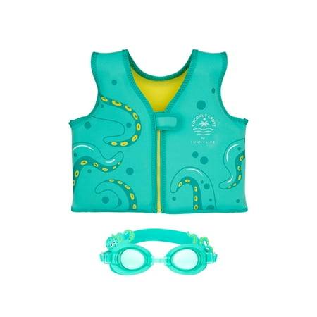 Kids' Swim Float Vest & Goggles Set