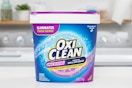 a tub of OxiClean on a counter