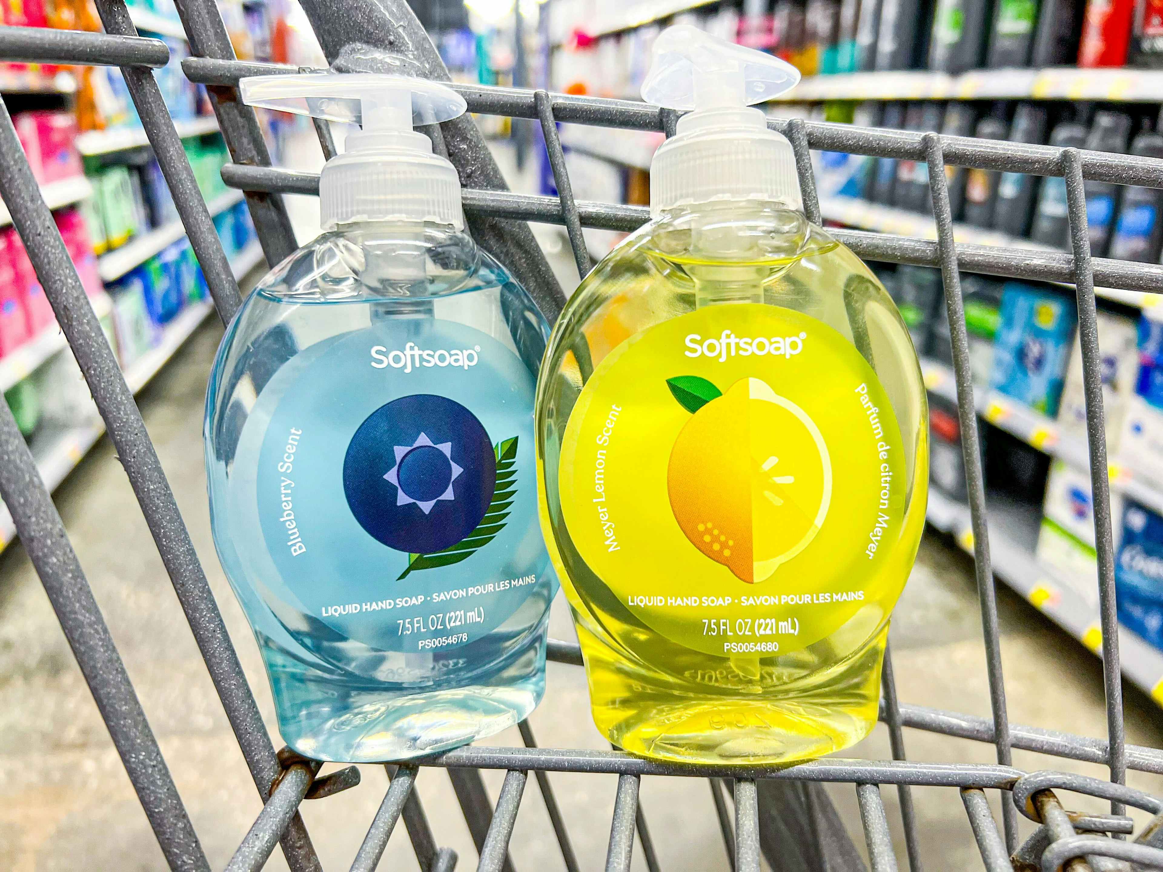 two softsoap hand soaps in walmart cart