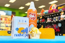 pup cup and supplies on table at petco