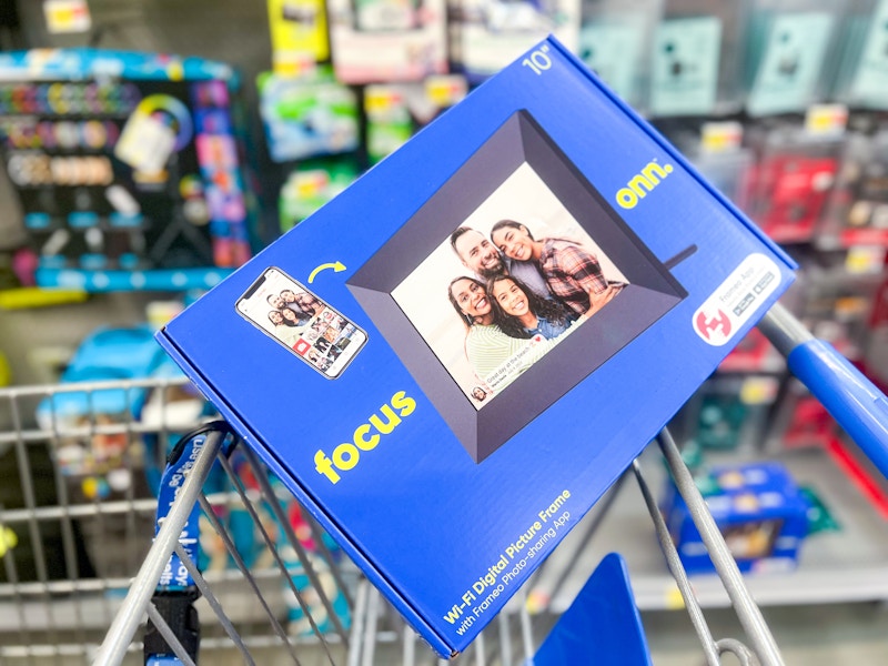 walmart onn digital picture frame in cart