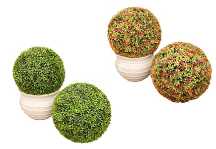 Wicker Park Floral Spheres 2-Pack