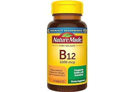 2 Nature Made Vitamin B12 Supplements