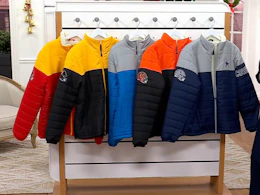 NFL jackets on a rack