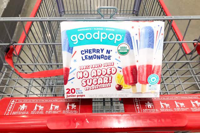 GoodPop Red, White, and Blue 20-Count Ice Pops, Only $11.49 at Costco card image