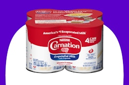 4-pack of Carnation evaporated milk on KCL template