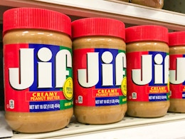 three jar of peanut butter