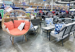 Patio Furniture Deals at Lowe's: $50 Umbrella, $77 Adirondack Chair and More card image