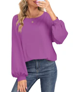 Women's Waffle Knit Long Sleeve Top