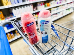 2 Softsoft + Shave Gel Body Washes in Walmart shopping cart
