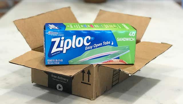 Ziploc 90-Count Sandwich Bags, as Low as $2.79 on Amazon card image
