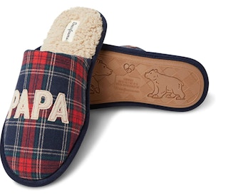 Dearfoams Papa Bear Buffalo Plaid Clog Slippers