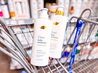 Dove Daily Moisture shampoo and conditioner bottles