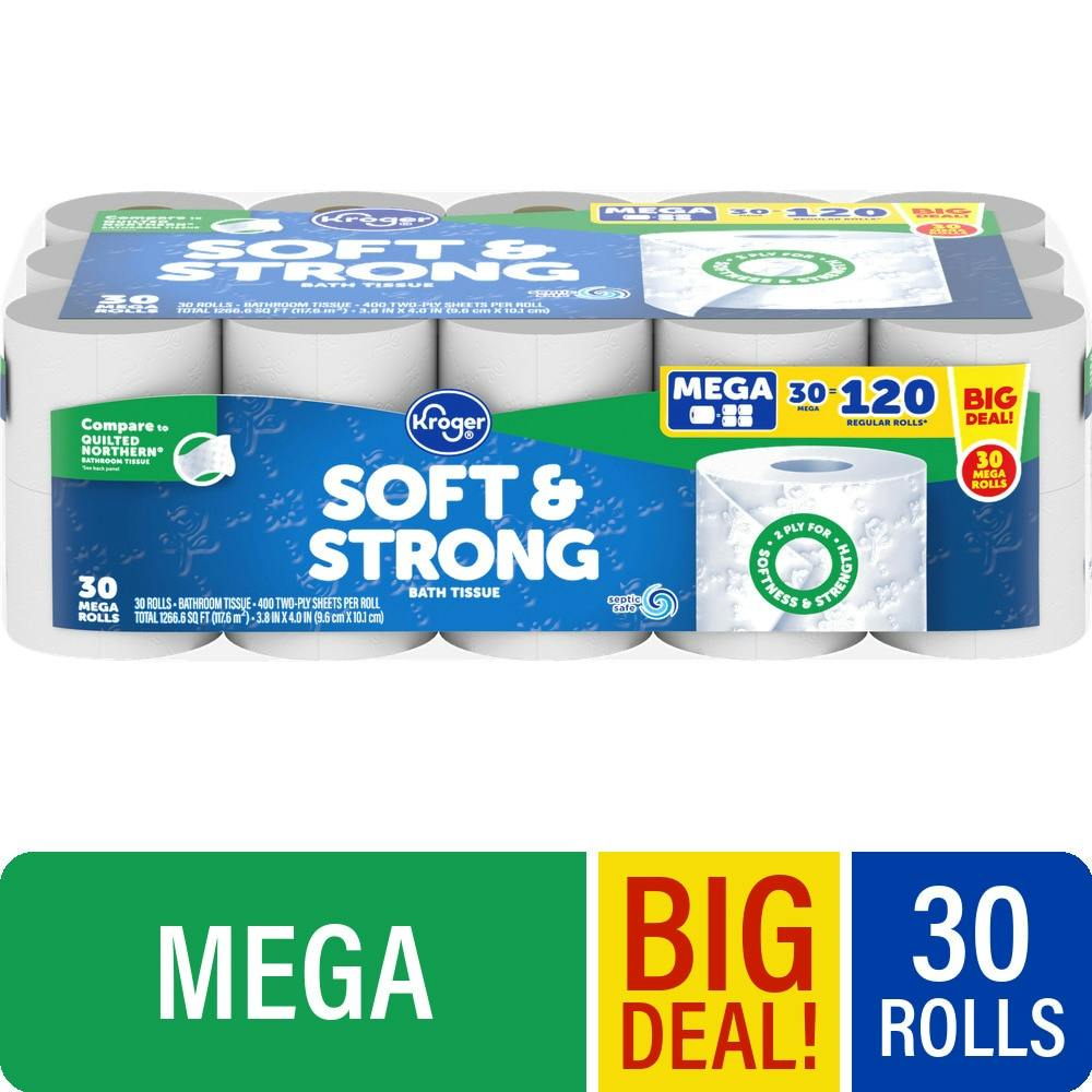 2 Kroger Soft & Strong Toilet Paper 30-Packs