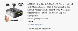 hat light Amazon receipt