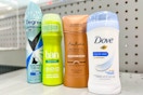 degree, ban, sheamoisture, and dove deodorant on shelf