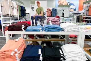 men's tees sitting on a target shelf