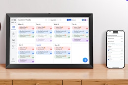 digital calendar on desk