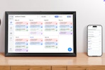 digital calendar on desk