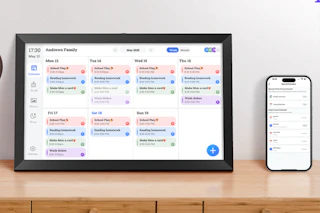 digital calendar on desk
