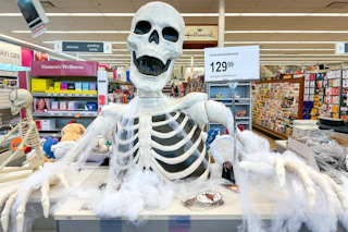 groundbreaker skeleton on a store counter