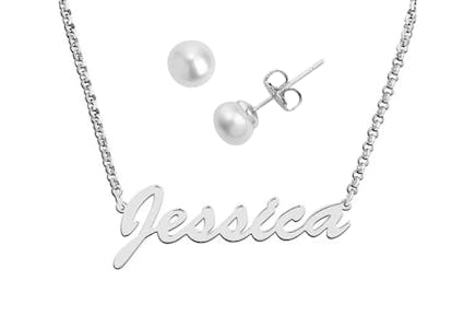 Sterling Silver Name Pendant Necklace