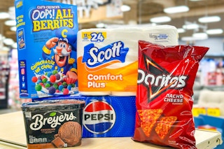 kroger matchup groceries on store shelf