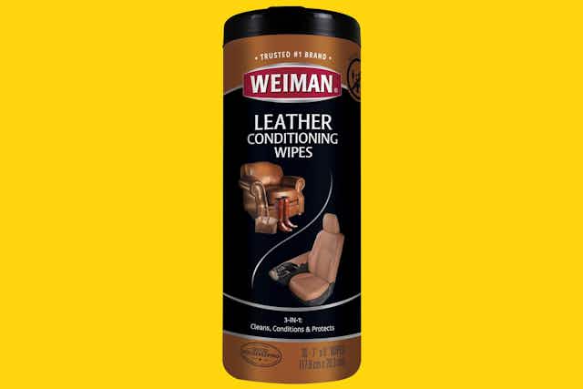 Weiman Leather Cleaner Wipes Pack, as Low as $4.55 on Amazon card image
