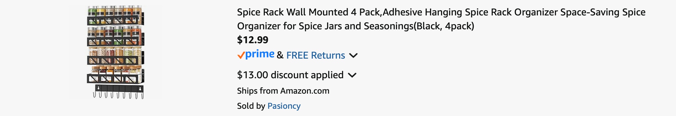 Amazon Wall-Mounted Spice Rack 2025