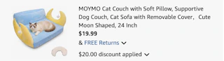cat couch Amazon receipt