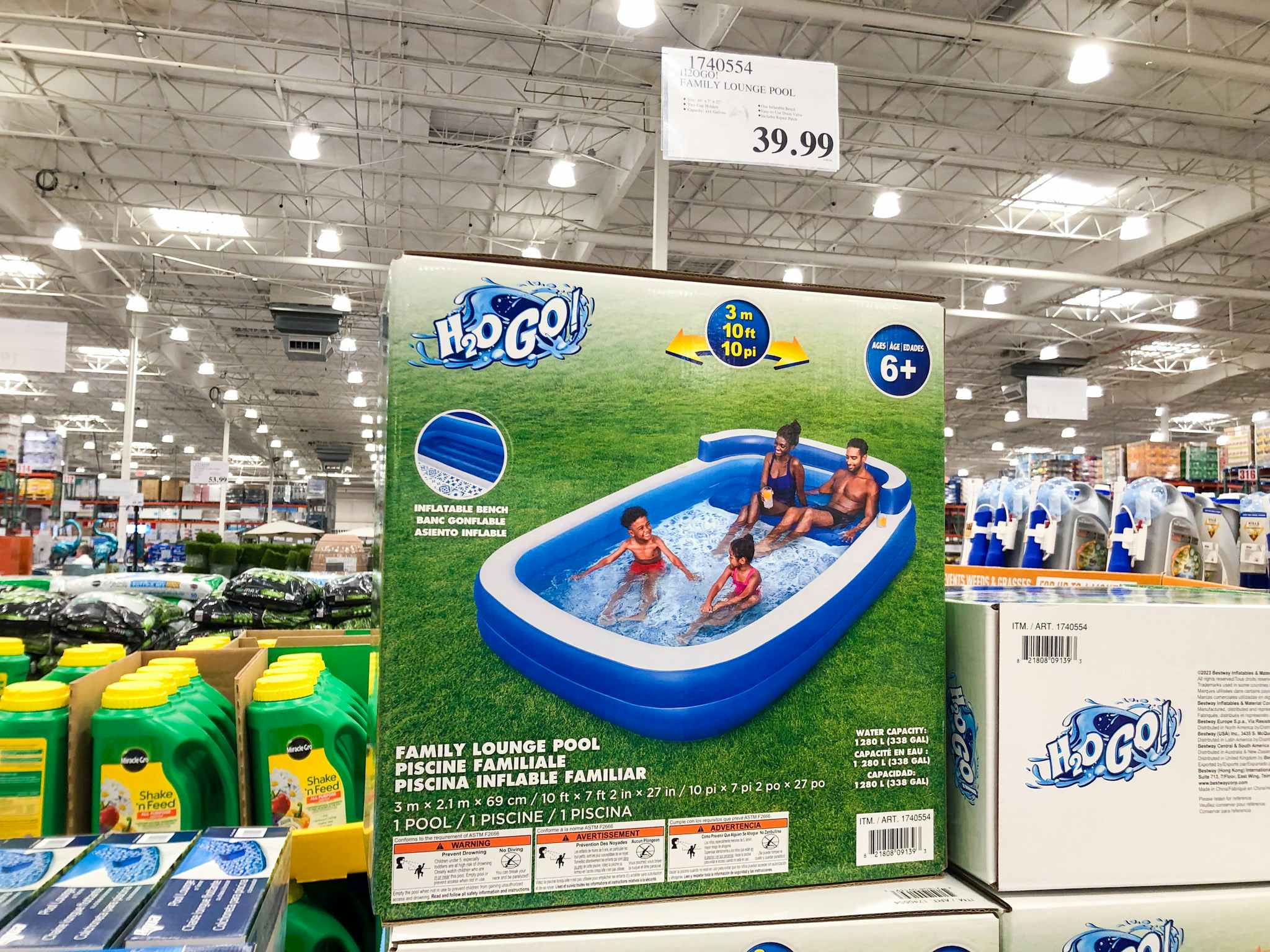 costco h2ogo inflatable family lounge pool