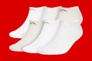 adidas socks on a red background