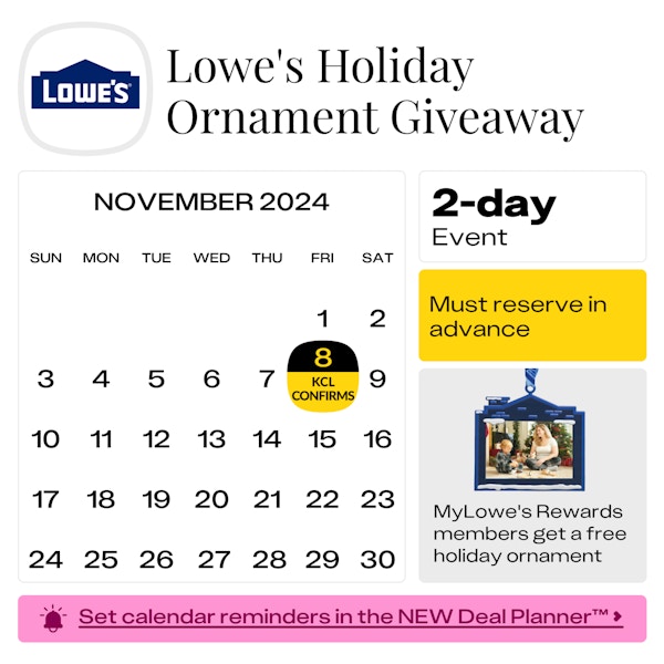 Free Lowe's Ornament Giveaway Reserve Your Freebie for Nov 89, 2024