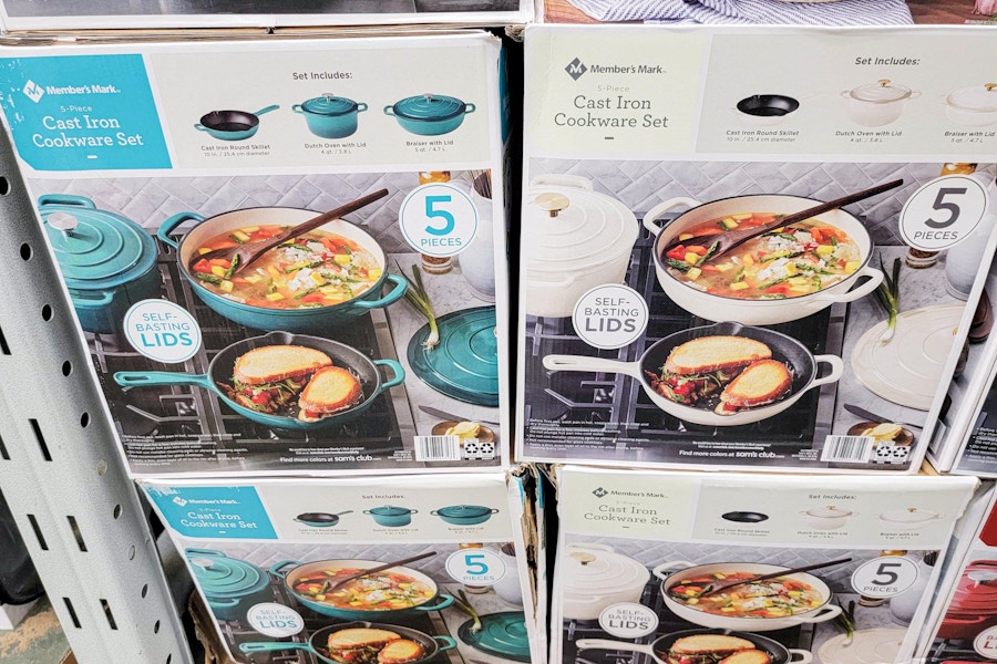 cast iron 5 piece cookware sets