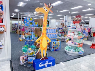 area shot of toys at macy's