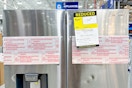 a dented fridge in lowes with a discounted price