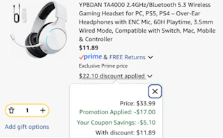 Cart headset bluetooth gaming amz