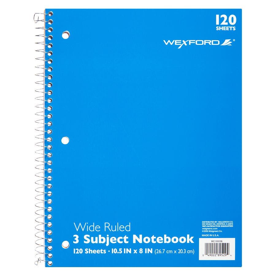 2 Wexford 3 Subject Notebooks