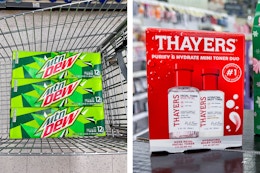 collage with mt dew and thayers holiday gift set