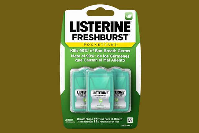 Listerine Pocketpaks Breath Strips, as Low as $3.89 on Amazon card image