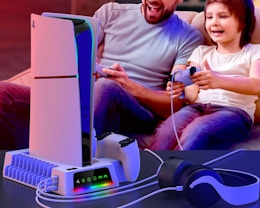 two people playing a PS5