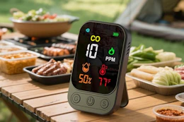 a carbon monoxide detector on a table